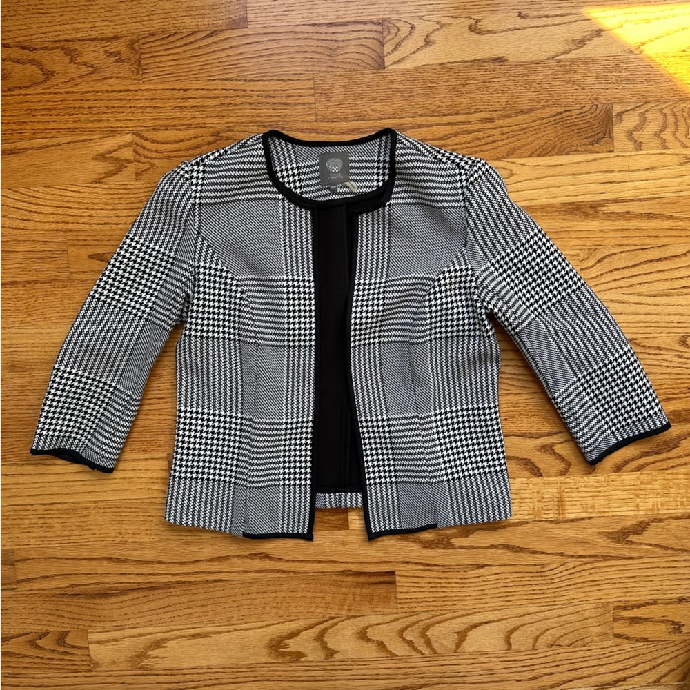 Vince Camuto 3/4 Sleeve Houndstooth Blazer